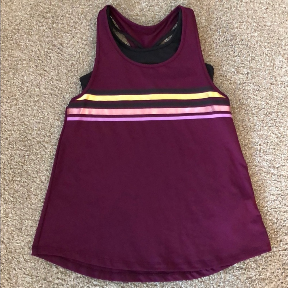 Girls sports bra and tank top set, size medium.